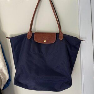 Longchamp nylon tote bag navy blue